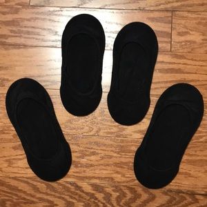 Women’s black liner socks with heel grips
